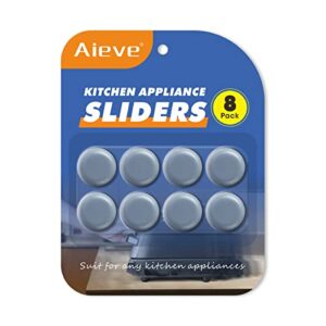aieve appliance slider, 8pcs adhesive magic teflon self stick slider for most countertop small kitchen appliance coffee maker, air fryer, pressure cooker, blender and more, easy moving & saving space