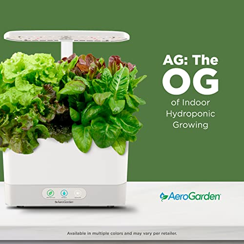 AeroGarden Harvest with Gourmet Herb Seed Pod Kit - Hydroponic Indoor Garden, White