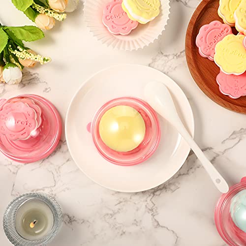 50 Pcs Clear Plastic Mini Cupcake Container, Mini Cupcake Box Muffin Dome Muffin Single Container Box for Wedding Birthday Cheese Pastry Dessert Cake (Pink)