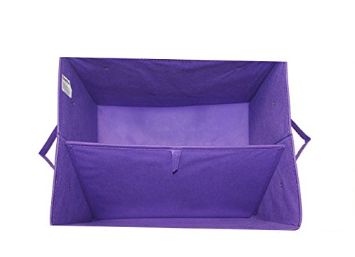 Earthwise Deluxe Collapsible Reusable Shopping Box Grocery Bag Set with Reinforced Bottom Storage Boxes Bins Cubes (Set of 3) (Green/Turq/Purple)…