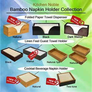 Countertop Multifold Paper Towel Dispenser In Dark Walnut – Bamboo Wood Folded Paper Towel Holder - For Multifold, Trifold, Z Fold & C Fold Paper Hand Napkins Folded Size 9.7" x 3.7" Or Smaller