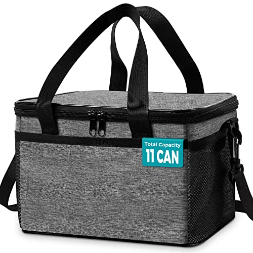 9.8L 11Cans Insulated Lunch Bag for Men Women, Reusable Insulated Lunch Box for Adult Men Women, Leakproof Cooler Bag Mens Lunchbox for Adults Work Office Picnic Beach with Adjustable Shoulder Strap