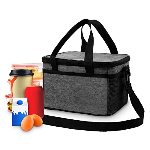 9.8L 11Cans Insulated Lunch Bag for Men Women, Reusable Insulated Lunch Box for Adult Men Women, Leakproof Cooler Bag Mens Lunchbox for Adults Work Office Picnic Beach with Adjustable Shoulder Strap