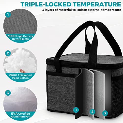 9.8L 11Cans Insulated Lunch Bag for Men Women, Reusable Insulated Lunch Box for Adult Men Women, Leakproof Cooler Bag Mens Lunchbox for Adults Work Office Picnic Beach with Adjustable Shoulder Strap