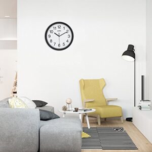 Yoobure 10 Inch Silent Quartz Decorative Wall Clock Non-Ticking Classic Digital Clock Battery Operated Round Easy to Read Home/Office/School Clock