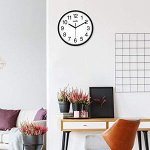 Yoobure 10 Inch Silent Quartz Decorative Wall Clock Non-Ticking Classic Digital Clock Battery Operated Round Easy to Read Home/Office/School Clock