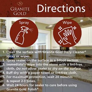 Granite Gold Water-Based Sealer Spray Protection for Granite, Marble, Travertine, Natural Stone Countertops, 24 Fluid Ounces, 1-Pack