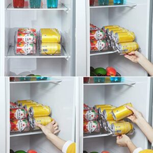 HOMQUEN Soda Can Organizer for Refrigerator, Freezer, Countertop, Cabinets, Pantry. Beverage & Canned Food Organizer Holder for Fridge Storage, Clear Drink Dispenser Pack of 2