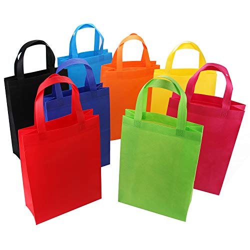 Tosnail 32 Pack Reusable Gift Bags Party Bags Fabric Tote Bags Treat Bags - Assorted 8 Colors