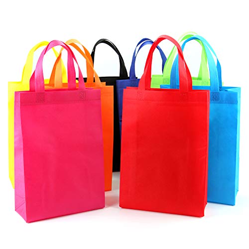 Tosnail 32 Pack Reusable Gift Bags Party Bags Fabric Tote Bags Treat Bags - Assorted 8 Colors