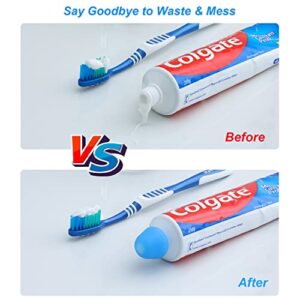 6 Pack Toothpaste Cap, Tnvee Self Closing Toothpaste Squeezer Dispenser with Organizer Box for Kids and Adults in Bathroom, Hygiene No Mess No Waste