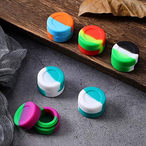 Silicone Wax Containers Non-Stick Silicone Wax Containers Multi Use Storage Jars Oil Concentrate Bottles (100 Pieces,2 ml)