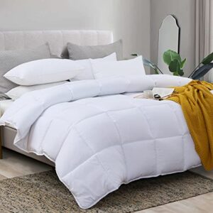 l lovsoul down alternative comforter (white,king)-ultra soft brushed microfiber-comforter plush mircofiber comforter duvet insert (106x90inches)