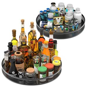 2 pack lazy susan organizer, ioaiania lazy susan turntable for cabinet, metal sturdy turntable organizer, spinning spice rack, lazy susan for table, cabinet, pantry, fridge, bathroom, 12 & 10 inch