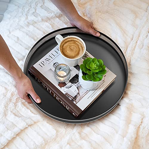 2 Pack Lazy Susan Organizer, IOAIANIA Lazy Susan Turntable for Cabinet, Metal Sturdy Turntable Organizer, Spinning Spice Rack, Lazy Susan for Table, Cabinet, Pantry, Fridge, Bathroom, 12 & 10 Inch