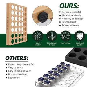 MinBoo BamBoo k cup holder Drawer or Countertop k cup Organizer Coffee Pod Holder Hold 35 Coffee Pod Storage Kcup coffee pods holder for coffee station Office and Kitchen k cup storage