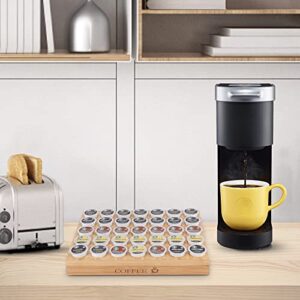 MinBoo BamBoo k cup holder Drawer or Countertop k cup Organizer Coffee Pod Holder Hold 35 Coffee Pod Storage Kcup coffee pods holder for coffee station Office and Kitchen k cup storage