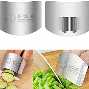 Jupswan Stainless Steel Knife Cutting Protector Kitchen Tool Chef Knife Finger Guard for Food Chopping Cutting Avoid Hurting (4-Pack)