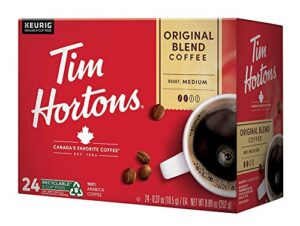 tim hortons original blend, medium roast coffee, single-serve k-cup pods compatible with keurig brewers, 24ct k-cups