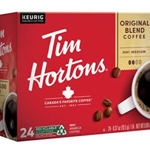 Tim Hortons Original Blend, Medium Roast Coffee, Single-Serve K-Cup Pods Compatible with Keurig Brewers, 24ct K-Cups