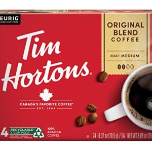 Tim Hortons Original Blend, Medium Roast Coffee, Single-Serve K-Cup Pods Compatible with Keurig Brewers, 24ct K-Cups