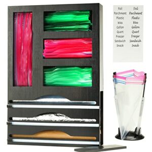 premium! drawer organizer for ziplock bags and foil, sandwich bag organizer, foil and plastic wrap organizer, kitchen wrap organizer, ziplock bag organizer with foil and plastic wrap organizer.