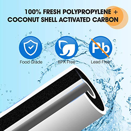 PUREPLUS 5 Micron 10" x 4.5" Whole House Sediment and Carbon Water Filter Replacement Cartridge for GE FXHTC, GXWH40L, GXWH35F, GNWH38S, Culligan RFC-BBSA, WRC25HD, PP10BB-CC, Pentek RFC-BB, 2Pack