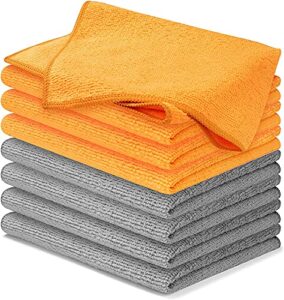 usanooks microfiber cleaning cloth – (12×16 inches) high performance – ultra absorbent weave traps grime & liquid for streak-free mirror shine – lint free towel – 12×16 inch (pack of 8)
