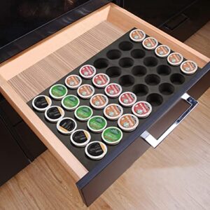 coffee pod holder compatible with kcup keurig pods coffee holder drawer organizer tray for kitchen office home holds 40 coffee pods (16.5” x 11”)