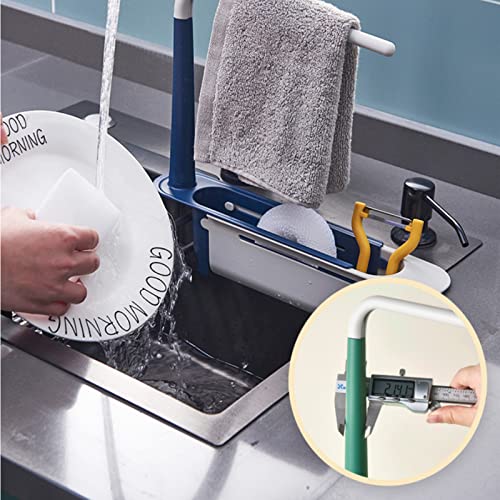 MOKILY Kitchen Sponge Brush Holder Towel Rack with Water Leaking,Kitchen Sink Caddy Organizer for Sponge Brush Dishcloth Rack-Kitchen Sink Accssories-Scrub Daddy Holder