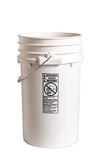 EPackage Supply 7 Gallon Plastic Bucket I Heavy Duty I Food Storage, BPA-Free I 90 Mil All Purpose Pail I Heavy Duty I White (1 Count)