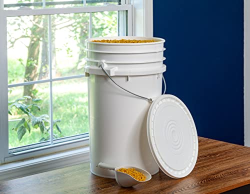 EPackage Supply 7 Gallon Plastic Bucket I Heavy Duty I Food Storage, BPA-Free I 90 Mil All Purpose Pail I Heavy Duty I White (1 Count)