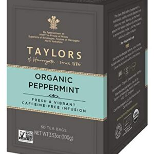 Taylors of Harrogate Organic Peppermint Herbal Tea, 50 Count