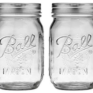 Ball 389579 Pint Regular Mouth Mason, 2 Count (Pack of 1), Clear