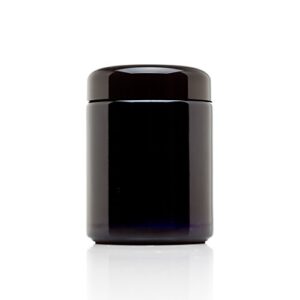 infinity jars 250 ml (8.3 fl oz) tall black ultraviolet refillable empty glass screw top jar