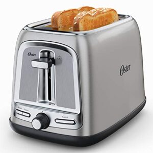 oster 2-slice toaster with advanced toast technology, stainless steel