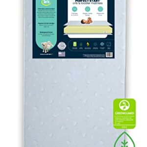 Serta Perfect Start Dual Sided Baby Crib Mattress & Toddler Mattress - Waterproof - Hypoallergenic - Premium Sustainably Sourced Fiber Core  GREENGUARD Gold Certified – 7 Year Warranty - Made in USA