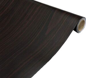 black brown wood grain contact paper self adhesive shelf liner dresser drawer cabinet sticker 15.6 by 79in （black brown maple wood ）