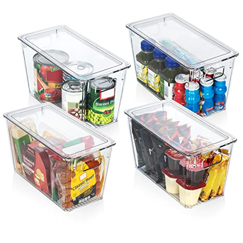 ClearSpace Plastic Storage Bins with Lids – Perfect Kitchen Organization or Pantry Storage – Fridge Organizer, Pantry Organization and Storage Bins, Cabinet Organizers
