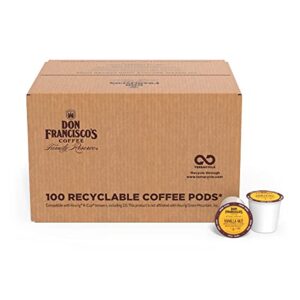 don francisco’s vanilla nut flavored medium roast coffee pods – 100 count – recyclable single-serve coffee pods, compatible with your k-cup keurig coffee maker (including 2.0)