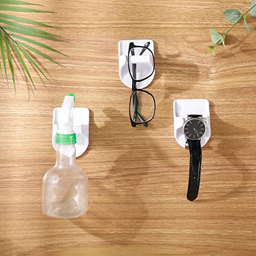 16 Pcs Spray Bottle Holder Wall Mount Spray Bottle Hanger White Adhesive Bottle Hooks for Cabinet Plastic Spray Bottle Rack Organizer to Create Storage Space for Home Kitchen Bathroom Sink Cleaner