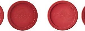 Anchor Hocking 8-Piece 4-Cup Round Clear glass Food Storage Containers with Red Plastic Lid, Set of 4 -