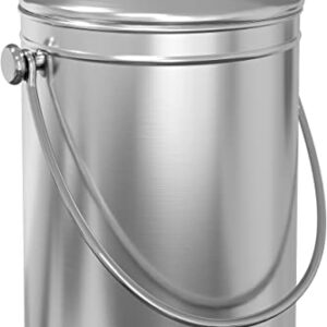 Utopia Kitchen Compost Bin for Kitchen Countertop - 1.3 Gallon Compost Bucket for Kitchen with Lid - Includes 1 Spare Charcoal Filter (Silver)