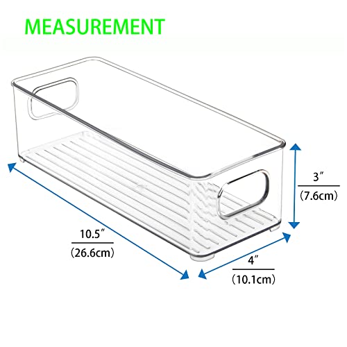 Tiawudi Plastic Storage Bins, Stackable Organizer Bins, Ideal Closet Organizer, Pantry Organization, Home Organization, Fridge Organizer, Cabinet Organizer, 8 Pack, Small