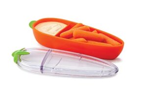 joie carrot, bpa free, lfgb approved, sectioned food container for snacks, one size, orange