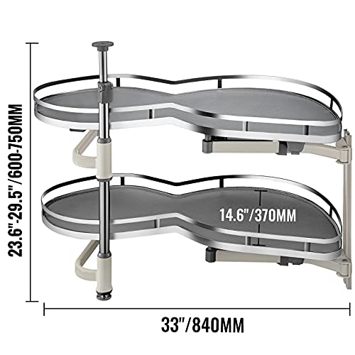 VEVOR Swing Right Blind Corner Cabinet Pull Out for 36 inch Cabinet, 2 Tier Swing Tray Blind Kitchen Cabinet, Soft Close Cloud Blind Organizer for Left Handed Open Blind Corner Cabinet