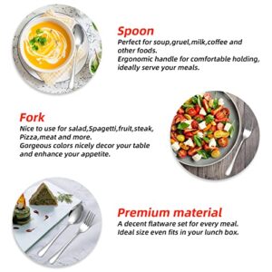 Kitware 12 Pices Fork and Spoons Silverware Set for 6, Stainless Steel Flatware Cutlery, Mirror Polished Kitchen Utensil for Home, Outdoor, Hiking, BBQ