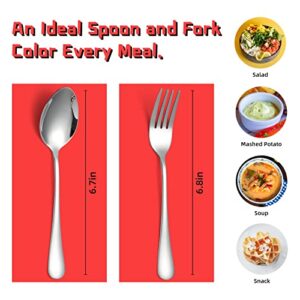 Kitware 12 Pices Fork and Spoons Silverware Set for 6, Stainless Steel Flatware Cutlery, Mirror Polished Kitchen Utensil for Home, Outdoor, Hiking, BBQ