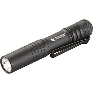 streamlight microstream ultra-compact aluminum body with aaa alkaline battery, 3.5 inch – 1.04 oz – 45 lumens – 66318, black