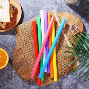 200 PCS Jumbo Smoothie Straws, Colorful Disposable Plastic Large Wide-mouthed Milkshake Straw (0.43" Diameter and 8.2" long)